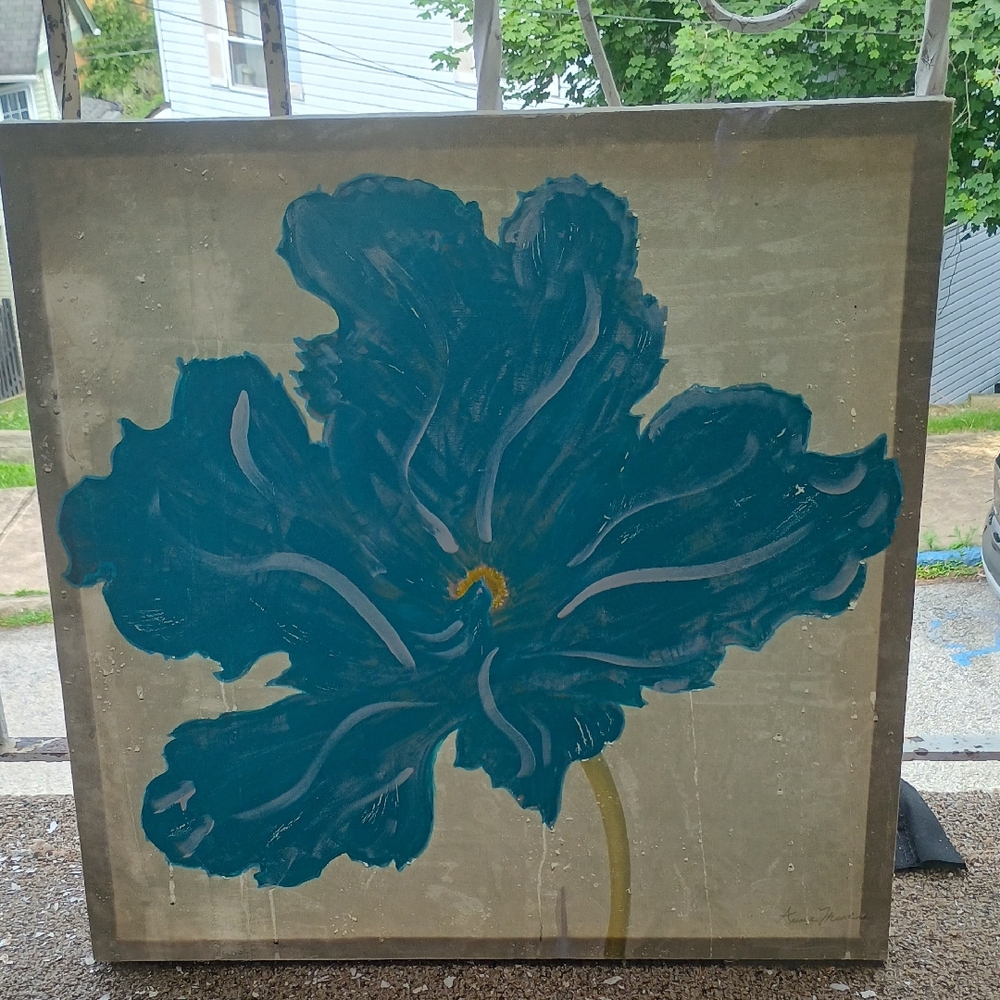 Teal Floral Canvas Art